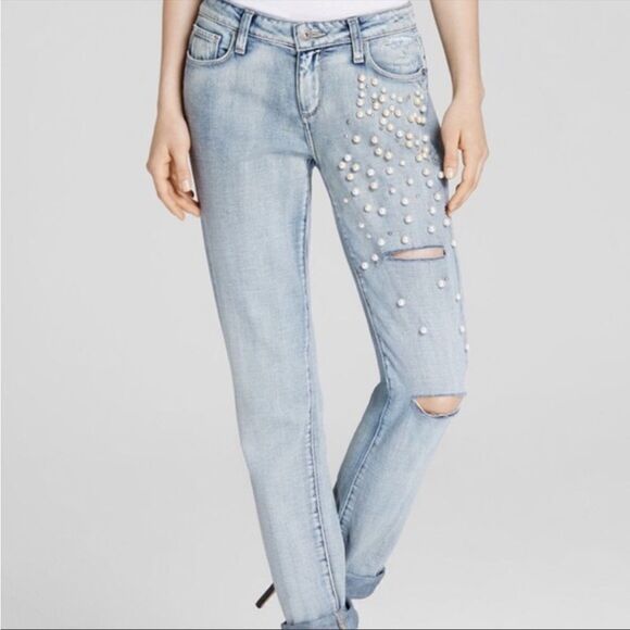 Paige Jimmy Jimmy Skinny Jean Pearl Embellished 29 - Picture 2 of 7